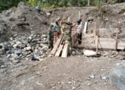 Kodim 0108/Agara Percepat Pengecoran Lantai Pondasi Jembatan Perintis di Desa Jambur Mamang Aceh Tenggara