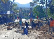 Kodim 0108/Agara lanjutkan Cor Pondasi Jembatan Gantung di Desa Kuning Abadi, Aceh Tenggara 