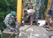 Kodim 0108/Agara Rehab jembatan gantung, dampak dari Banjir Bandang di Lawe Beringin Aceh Tenggara