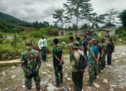 Kodim 0108/Agara Percepat Pembangunan Jembatan Gantung Perintis di Desa Teger Miko, Aceh Tenggara 