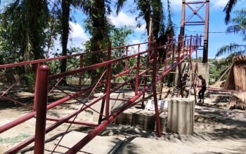 Pembangunan Jembatan Gantung Desa Serasah Capai 35,10 Persen, TNI dan Masyarakat di Desa Serasah Aceh Singkil, terus Bergotong Royong