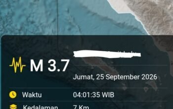 Gempa Darat Magnitudo 3,7 Guncang Jantho Aceh Besar Pagi Ini, Warga Pidie dan Pidie Jaya Rasakan Getaran