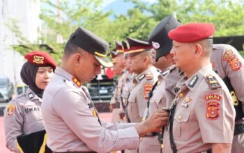 Kapolres Aceh Besar Pimpin Sertijab Sejumlah Pejabat Utama dan Kapolsek Jajaran